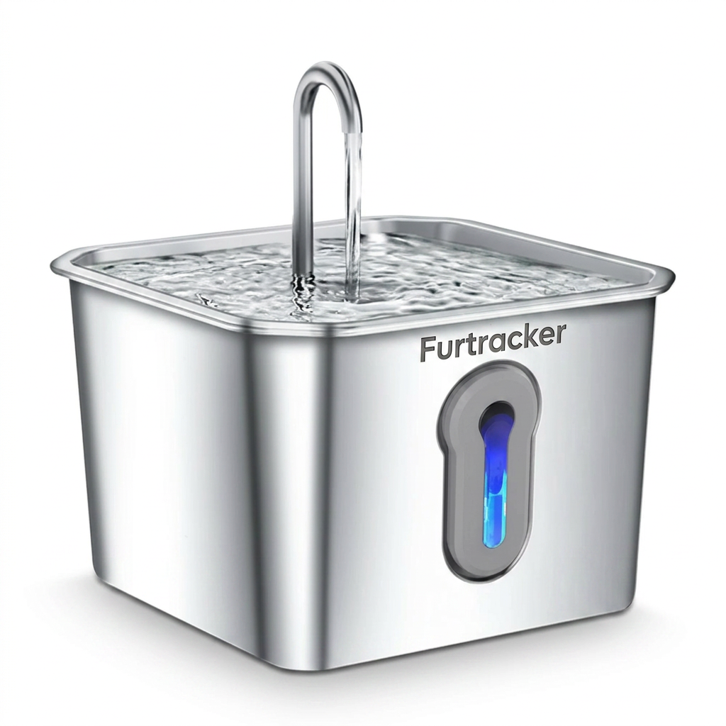 FurTracker™ Stainless Steel Cat Water Fountain — 4L Ultra-Quiet Automatic