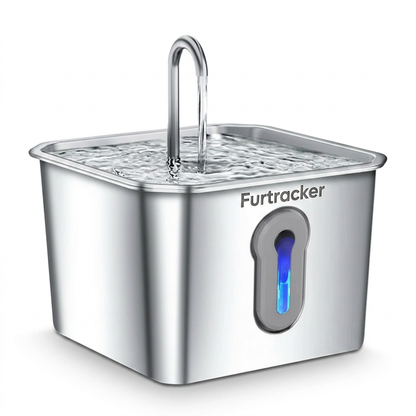 FurTracker™ Stainless Steel Cat Water Fountain — 4L Ultra-Quiet Automatic