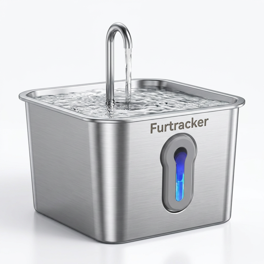 FurTracker™ Stainless Steel Cat Water Fountain — 4L Ultra-Quiet Automatic