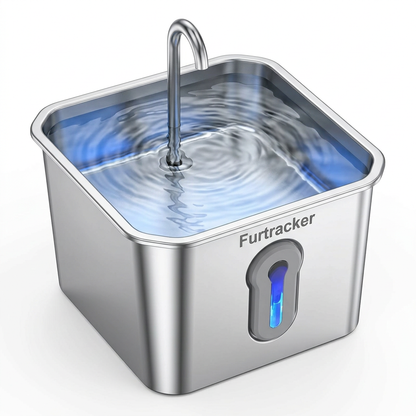 FurTracker™ Stainless Steel Cat Water Fountain — 4L Ultra-Quiet Automatic