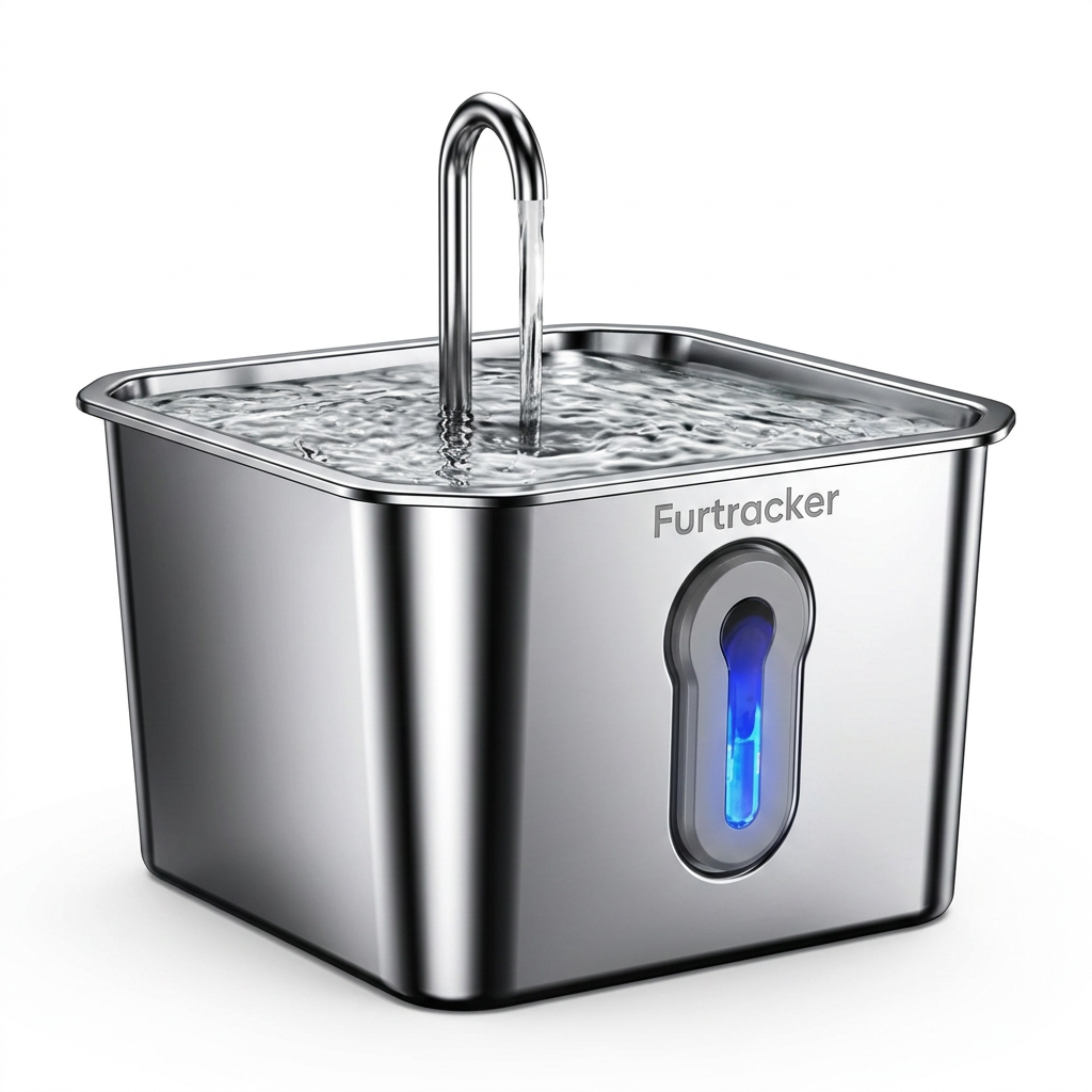 FurTracker™ Stainless Steel Cat Water Fountain — 4L Ultra-Quiet Automatic