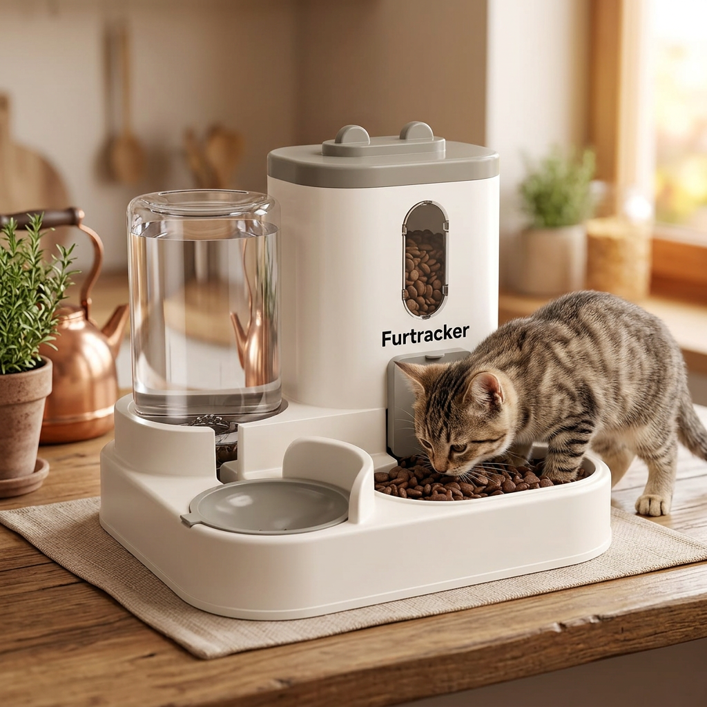 FurTracker™ Automatic Pet Feeder & Water Dispenser — Large Capacity for Cats & Dogs