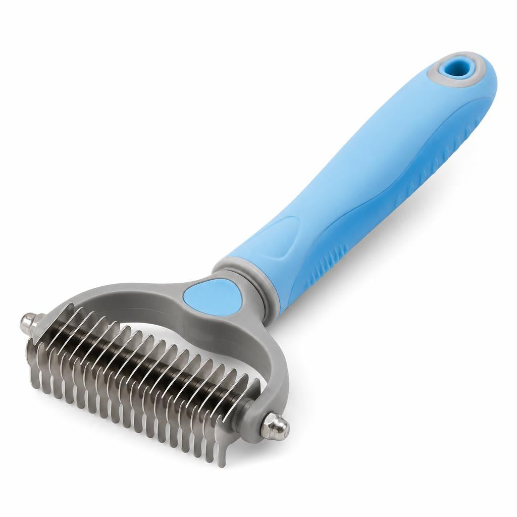 FurTracker™ Professional Pet Hair Removal Comb — Deshedding Brush for Dogs & Cats | Stainless Steel
