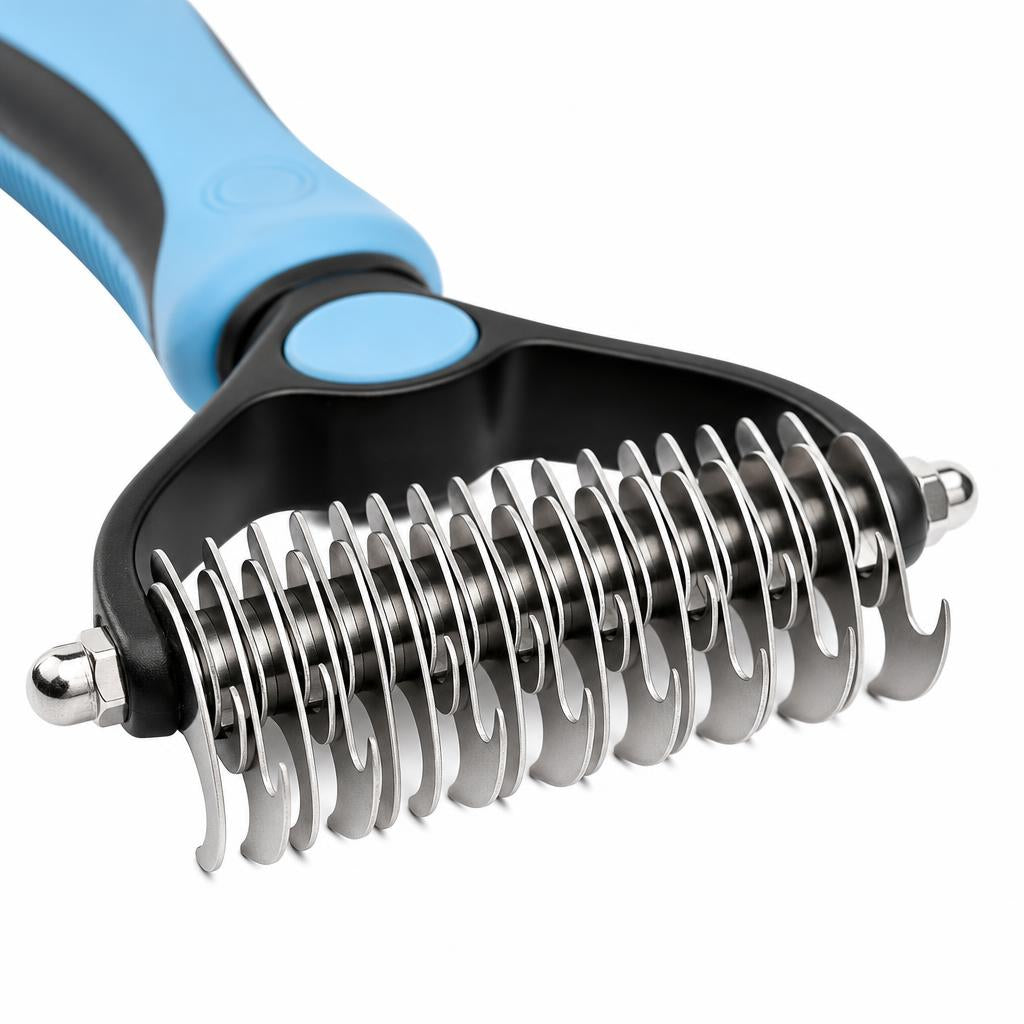 FurTracker™ Professional Pet Hair Removal Comb — Deshedding Brush for Dogs & Cats | Stainless Steel