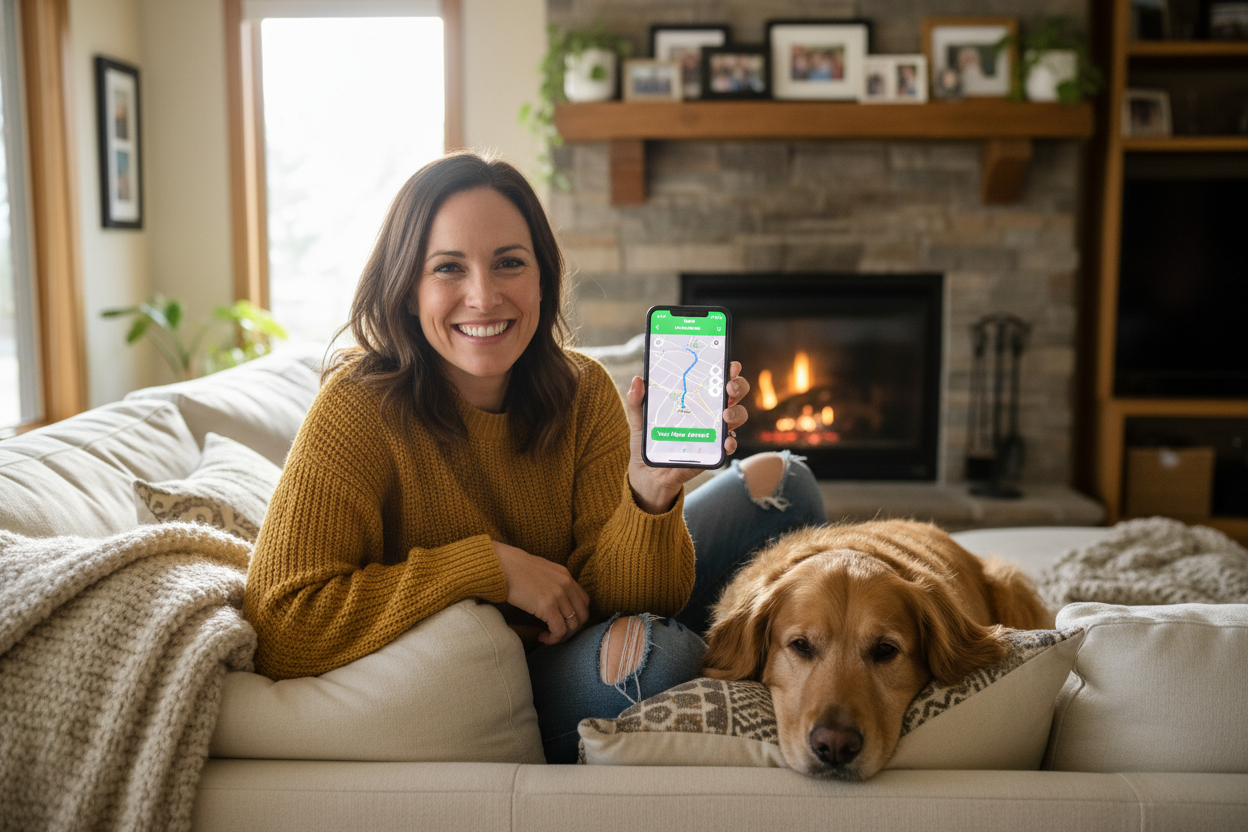 Pet owner relaxed knowing pet is safe with FurTracker GPS