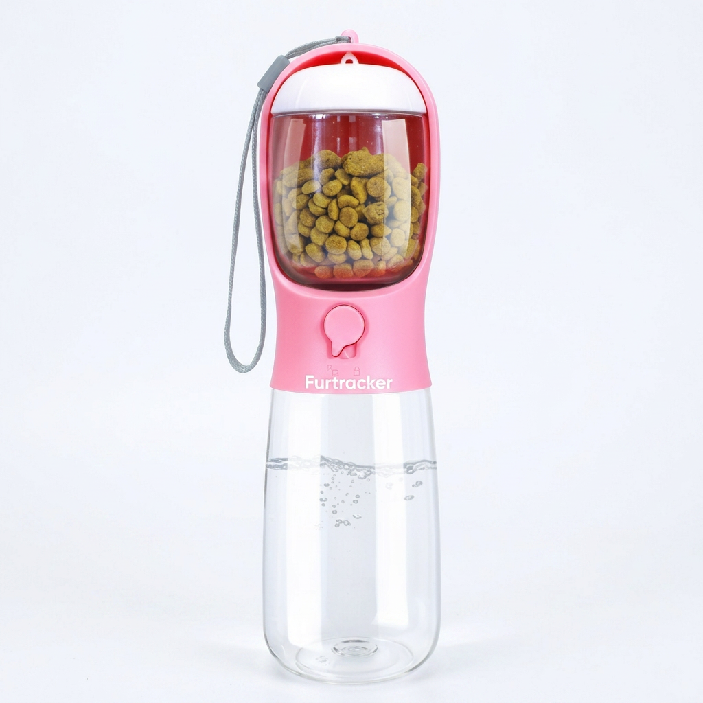 FurTracker™ Dog Cat Water Bottle — Portable Outdoor Water Dispenser with Food Storage